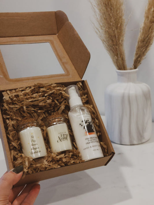 Kit Navidad - 2 velas + crema de manos y cuerpo